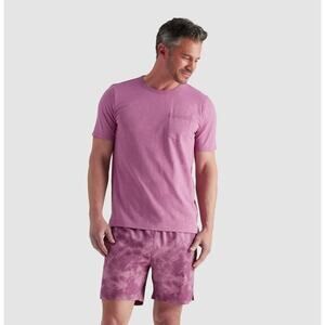 Right of Way R.O.W Men's Parker Crew Short Sleeve Pocket Tee in Bordeaux XLarge